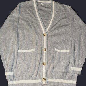 Garage Medium Gray & White Cardigan Sweater. Like NEW! Worn Once!